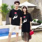 Couple Matching Floral Short-sleeve T-shirt / Short-sleeve Dress