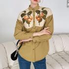 Fruit Embroidered Panel Blouse