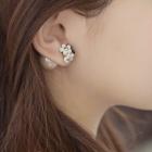 Faux Pearl Flower Stud Earrings / Clip-on Earrings