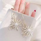 Faux Crystal Alloy Sun Fringed Earring 1 Pair - Gold - One Size