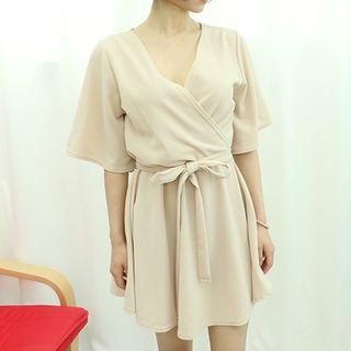 Tie-waist Wrap Mini Dress