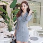 Glen-plaid Micro Mini Sheath Dress