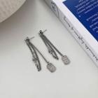 Lettering Chained Alloy Dangle Earring Eh0726 - 1 Pair - Silver - One Size