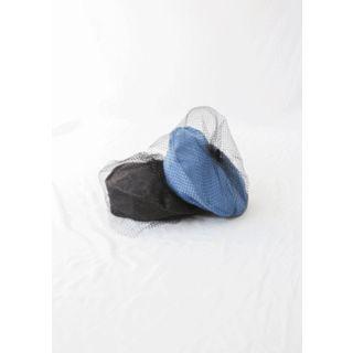 Mesh-overlay Denim Beret