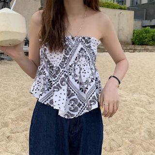 Strapless Paisley Print Camisole Top