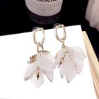 Petal Fringed Earring Gold Steel Earring - One Size