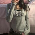 Long Sleeve Mock Two Piece Lace Paneled T-shirt