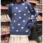 Dotted Print Loose Sweater