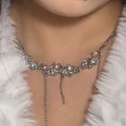 Moonstone Alloy Choker Silver - One Size