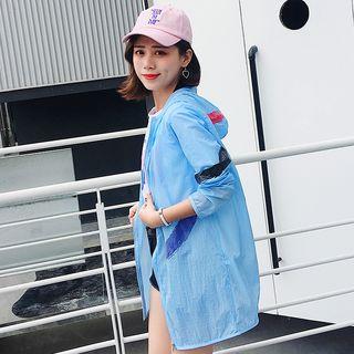 Colored Block Light Zip-up Hooded Jacket