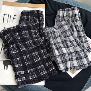 Loose-fit Plaid Pants
