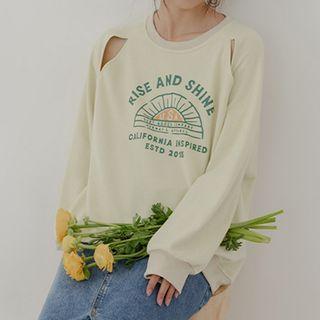 Cutout Print Sweatshirt