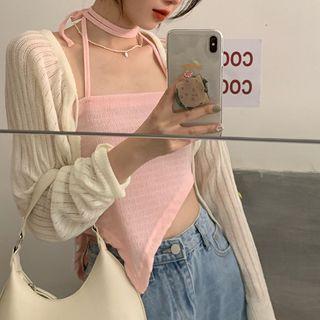 Halter Top / Plain Cardigan