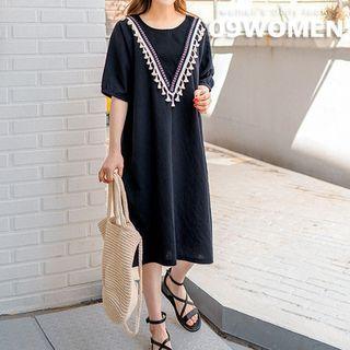 Plus Size Tassel-detail Dress