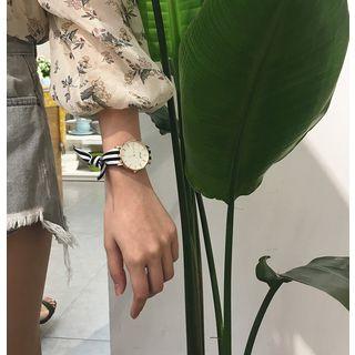 Patterned Ribbon Strap Watch