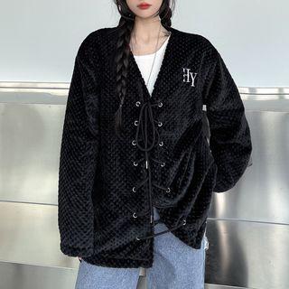 Lettering Lace-up Jacket