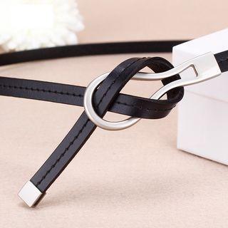 Faux Leather Skinny Tie Belt