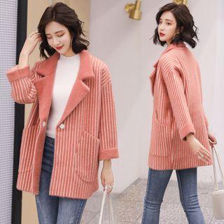 Striped Single Button Coat