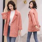 Striped Single Button Coat
