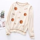 Cookie Embroidery Sweater Off-white - One Size