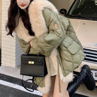 Fluffy Panel Quilted Jacket