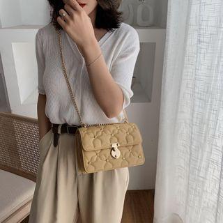 Star Studded Quilted Faux Leather Crossbody Bag