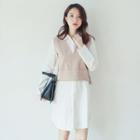Mock Two-piece Shirt Dress