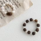 Faux Pearl Ring White & Coffee - One Size
