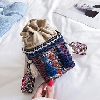 Tassel Patterned Bucket Bag