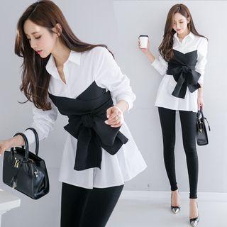 Color Block Bow Shirt