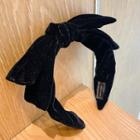 Fabric Bow Headband 01 - Black - One Size