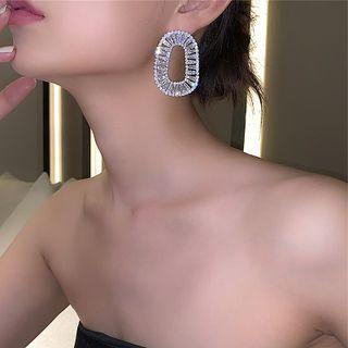 Rhinestone Hoop Earring 1 Pr - Transparent - One Size