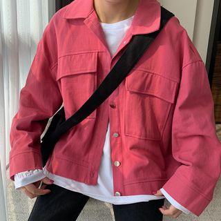 Cargo Buttoned Jacket Pink - One Size