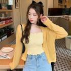 Plain Cardigan / Buttoned Camisole