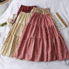 Corduroy Floral A-line Skirt