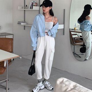 Couple Flap-pocket Jogger Pants