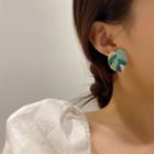 Leaf Glaze Alloy Earring 1 Pair - Beige & Green - One Size