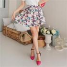Floral Patterned A-line Skirt