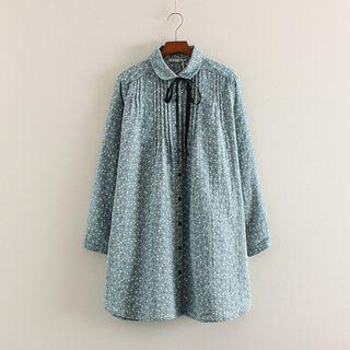 Floral Print Tie-neck Blouse