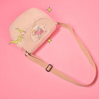 Fleece Crossbody Bag White - One Size