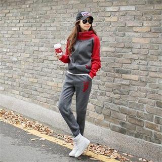 Set: Two-tone Fleece Jacket + Sweatpants