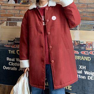 Fleece Panel Padding Long Coat