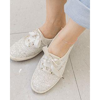 Silver Bar String Anklet