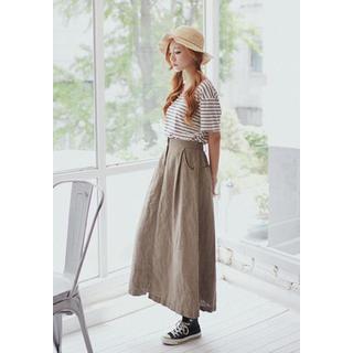 Linen Blend Long Skirt
