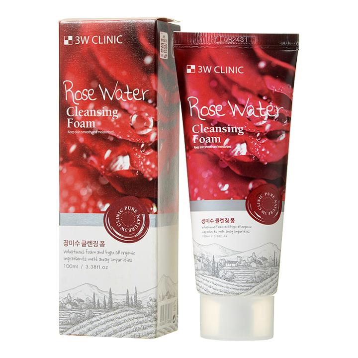3w Clinic - Rose Water Cleansing Foam 100ml