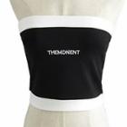 Letter Embroidered Strapless Cropped Top