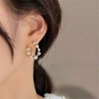 Faux Pearl U Shape Alloy Earring 1 Pair - Ear Stud Earring - Gold - One Size