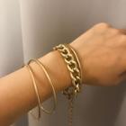 Set: Alloy Chain Bracelet + Bangle