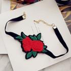 Rose Embroidered Choker