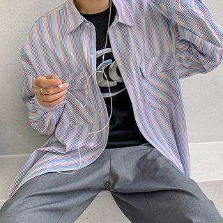 Rainbow Pinstripe Long-sleeve Shirt
